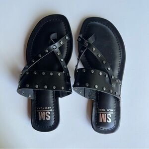 Steve Madden New York Black Studded Sandals (Women's size 6)